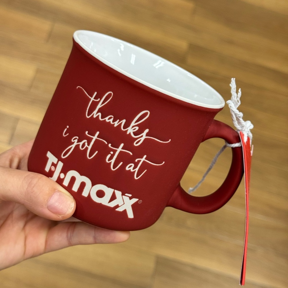 - T.J.Maxx Red Mug with White Text